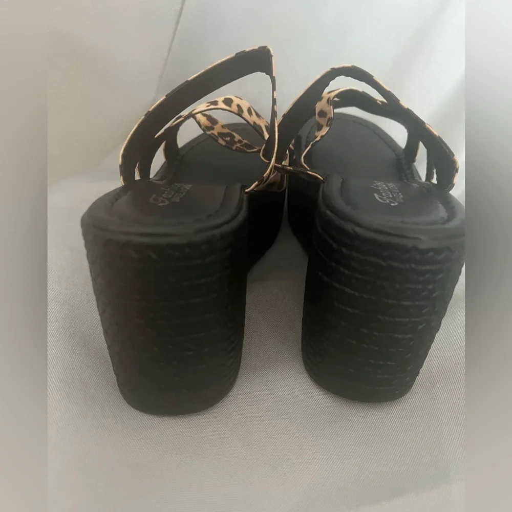 Leopard Print Platform Wedge Sandals